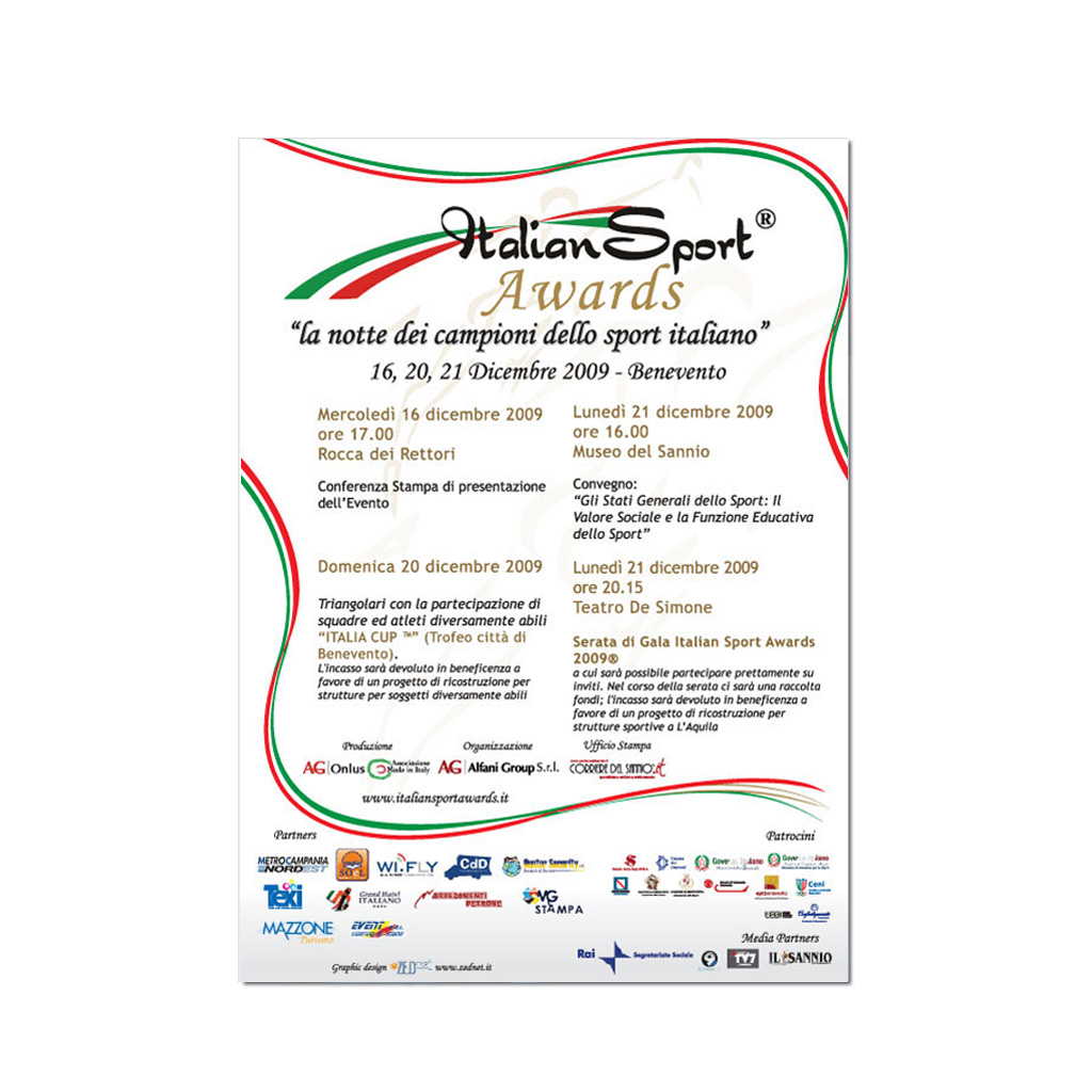 Italian Sport Awards creazione grafica locandina evento