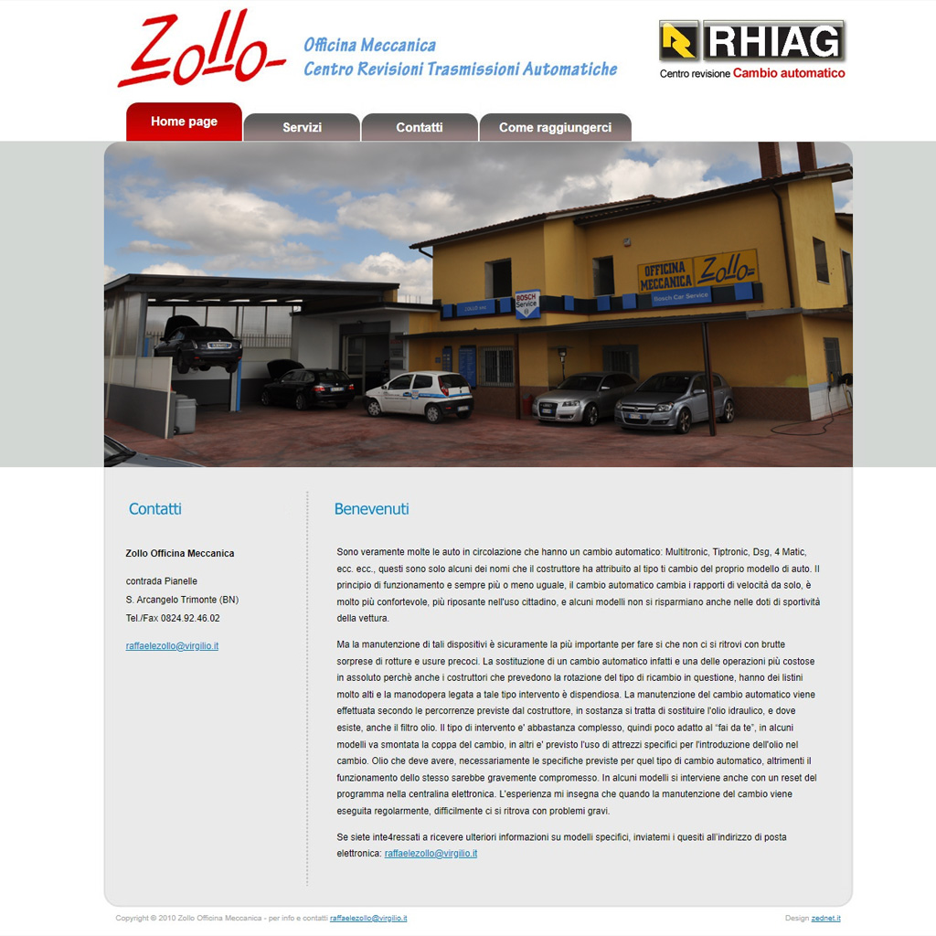 Officina meccanica Zollo creazione sito web