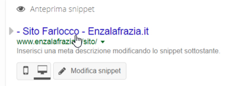 Anteprima snippet YOAST SEO per WordPress