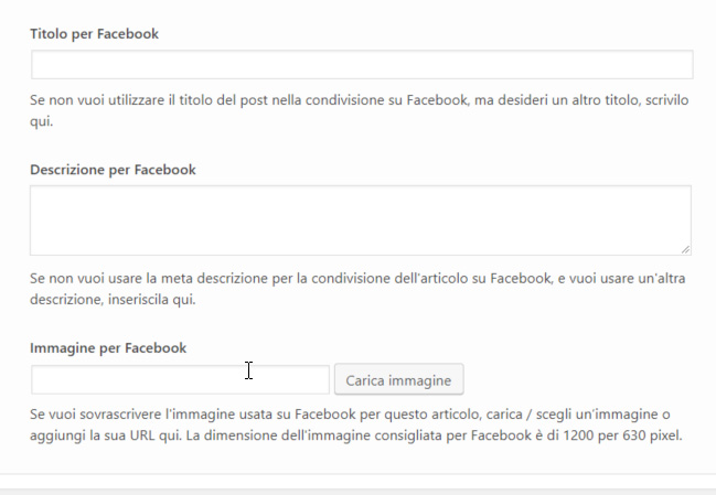 YOAST SEO WOrdpress condivisione articolo sui social network