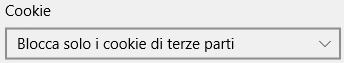 Microsoft Edge disattivare cookie terze parti