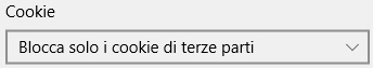 Microsoft Edge disattivare cookie terze parti