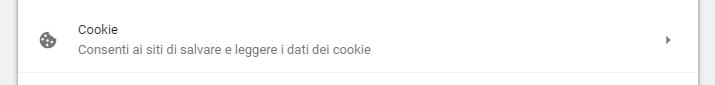 impostazioni cookie chrome