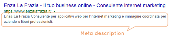 Meta description visualizzazione su Google