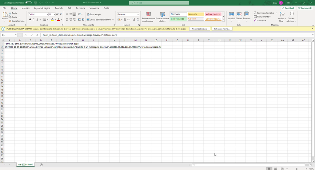 schermata file csv