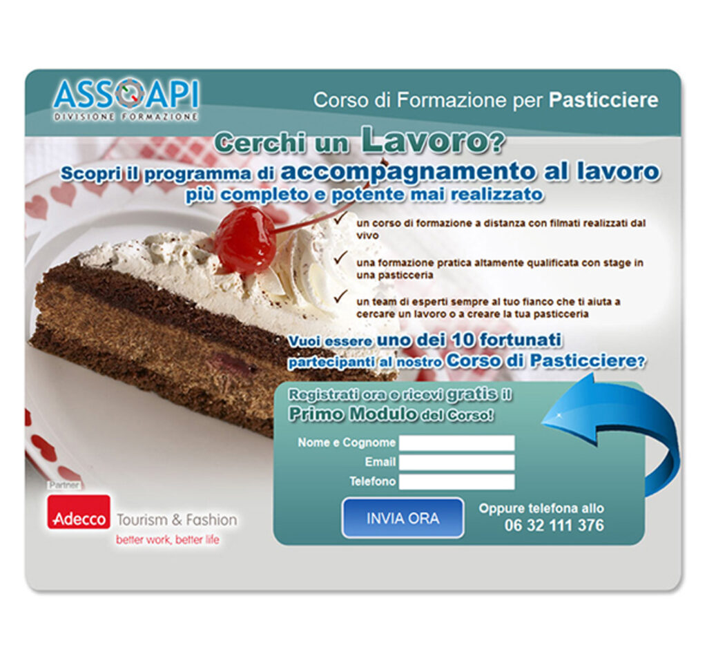 AssoAPI creazione landing page squeeze page
