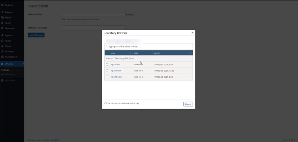 Configurazione plugin aMember su WordPress
