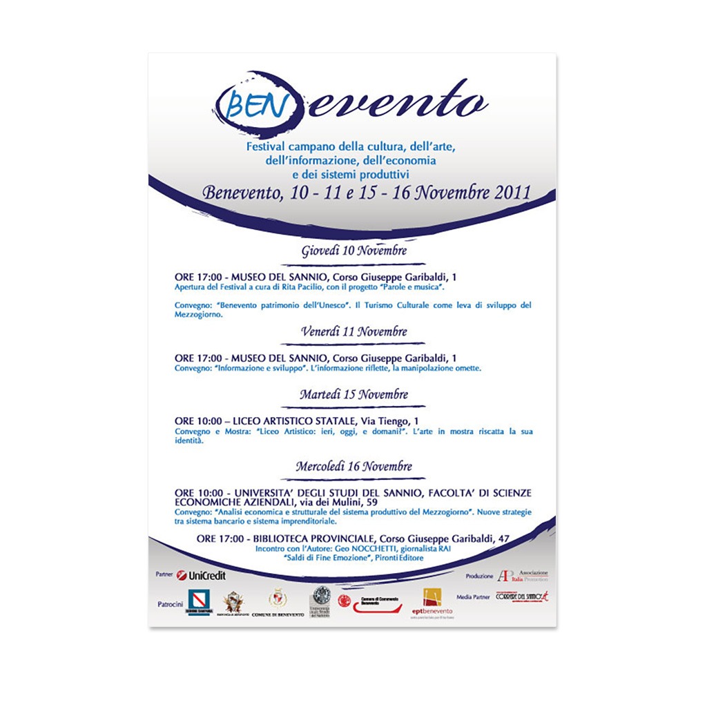 BENevento Festival creazione grafica locandina