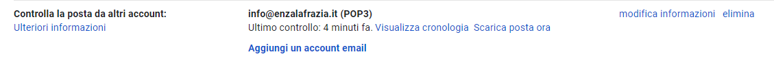 Gmail Controlla la posta da altri account