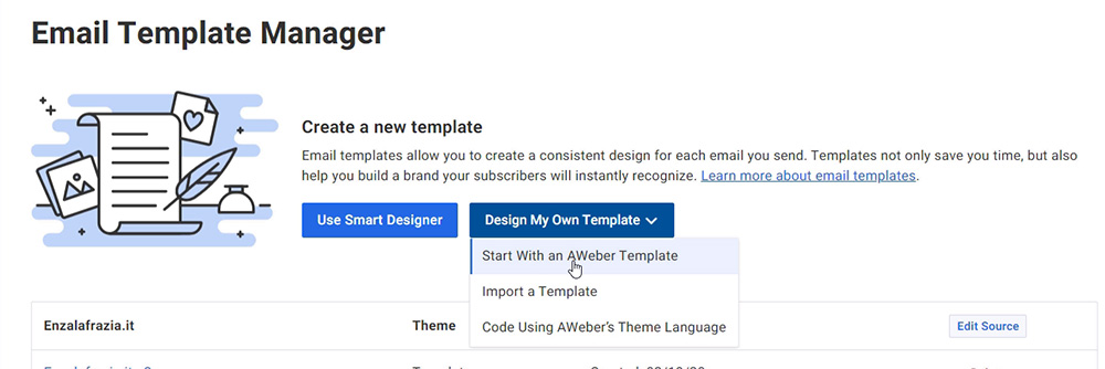 Aweber Design My Own Template