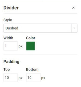 AWeber impostazioni Divider