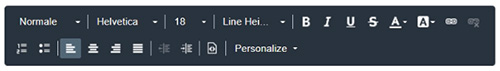 AWeber impostazioni editor di testo