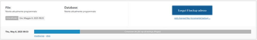 come fare il backup di wordpress con updraftplus