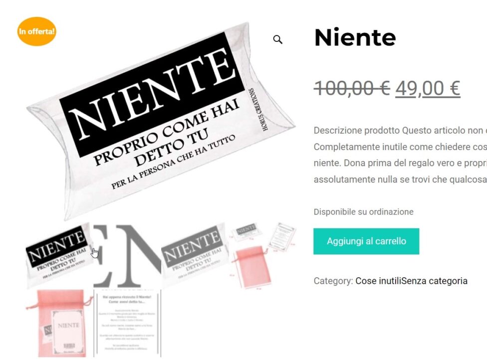 Galleria delle immagini del prodotto su Woocommerce