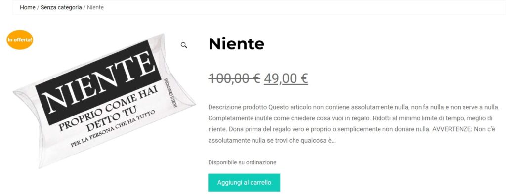 Woocommerce immagine in evidenza del prodotto
